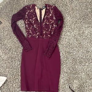 Lulu’s maroon cocktail dress. No defects. Mid thigh length